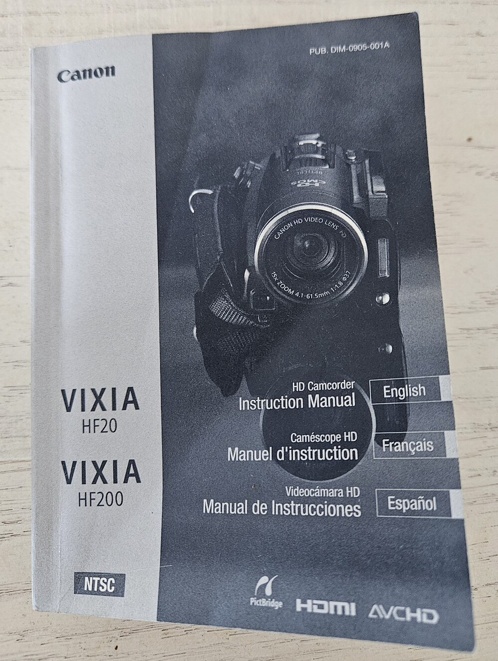 Canon VIXIA HF20/HF200 Camcorder Original Instruction Guide Book Manual